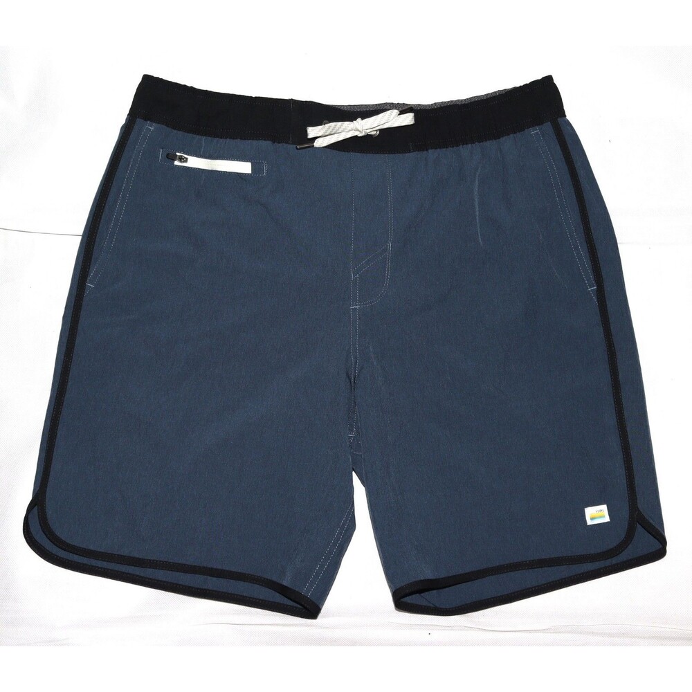 Vuori Banks Shorts Men's Large  V330 Slate Blue Drawstring‎ Pockets Stretch